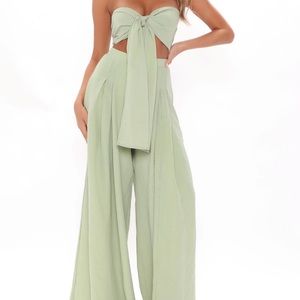 Green Two Piece Pant Set